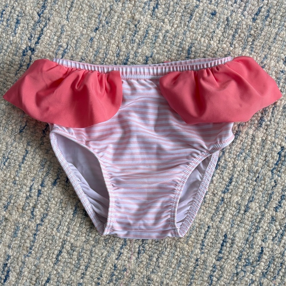 Mud Pie Pink and White Striped Kids Swim Bottom